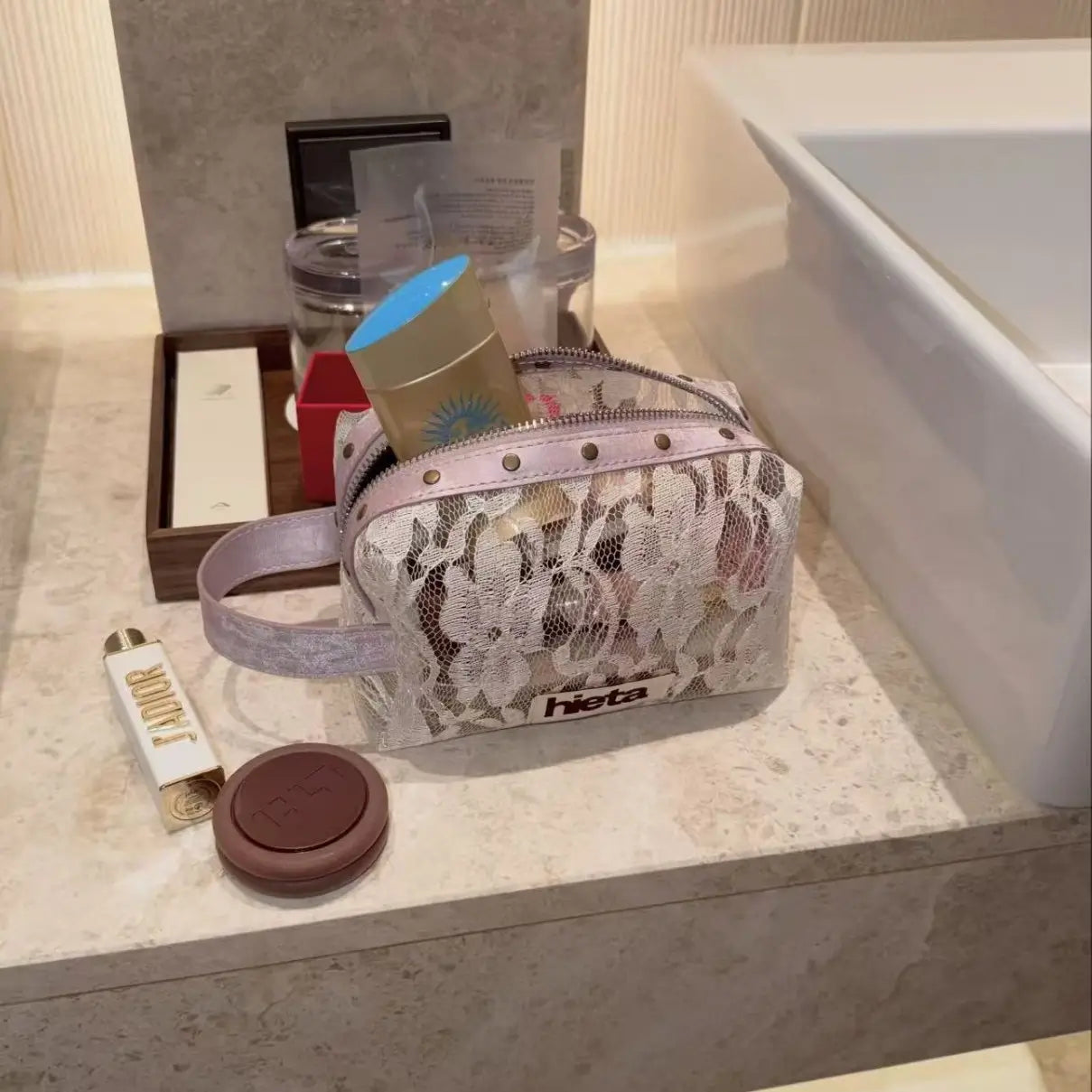 Clear Lace Cosmetic Bag