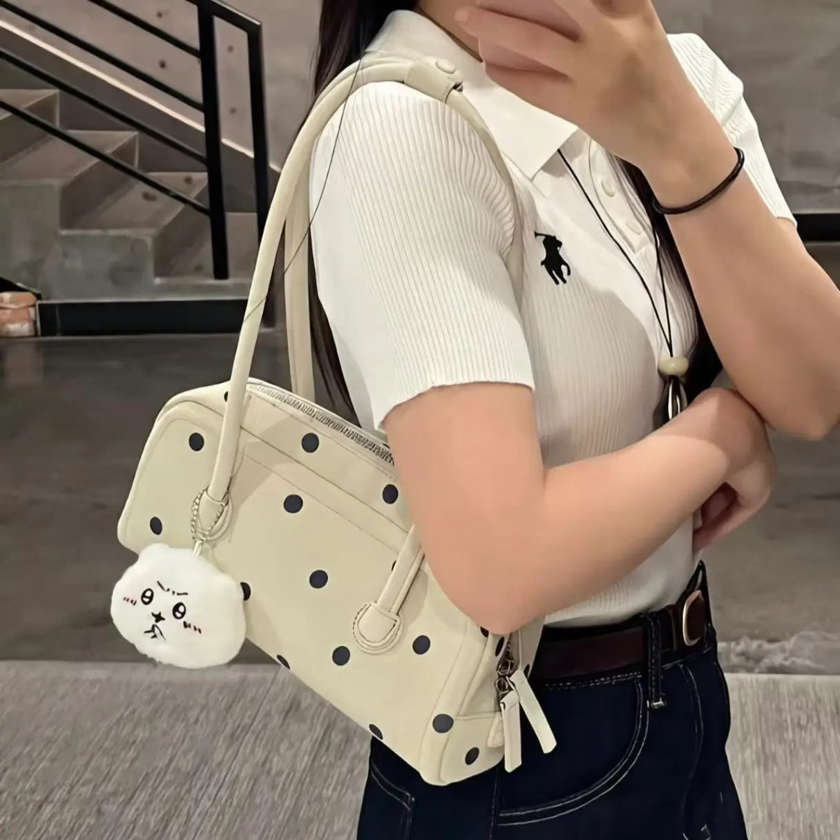 Korean Dot Suede Bag