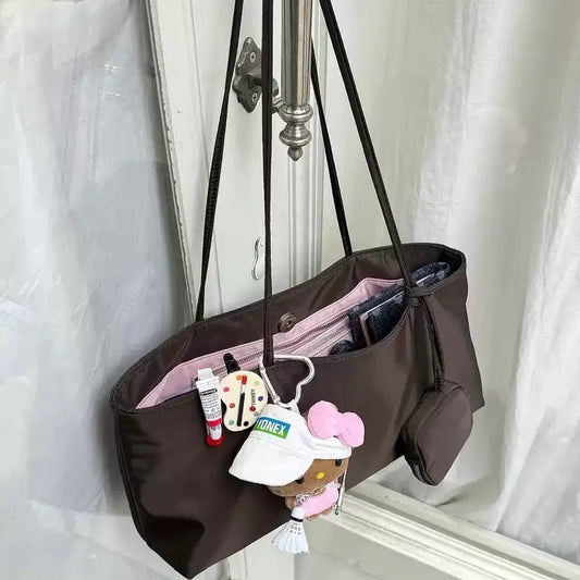 Vintage Colorblock Nylon Hobo Bag