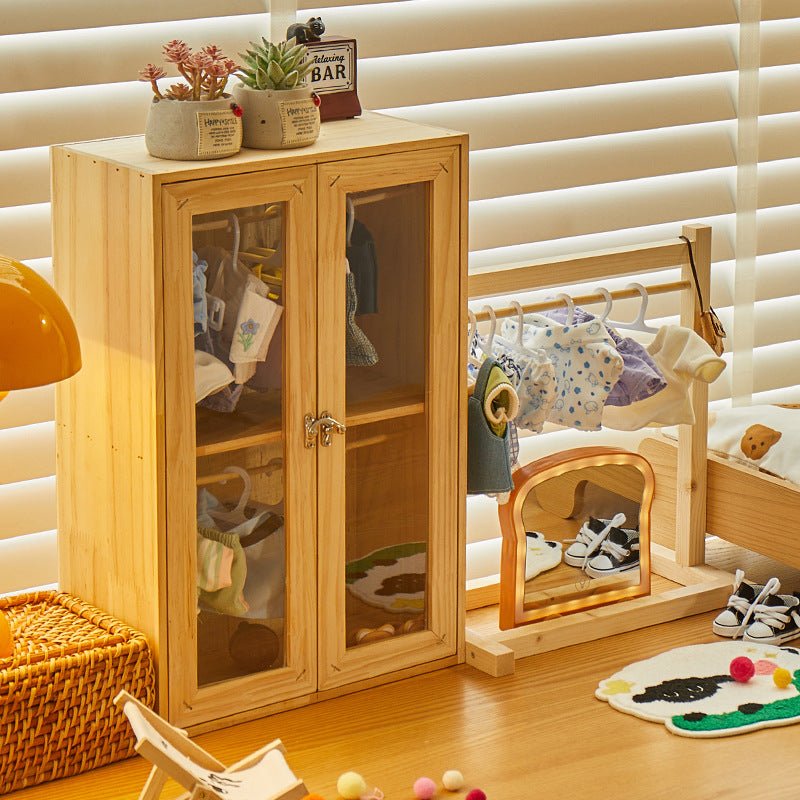 Doll Clothes Wooden Wardrobe - itswaii