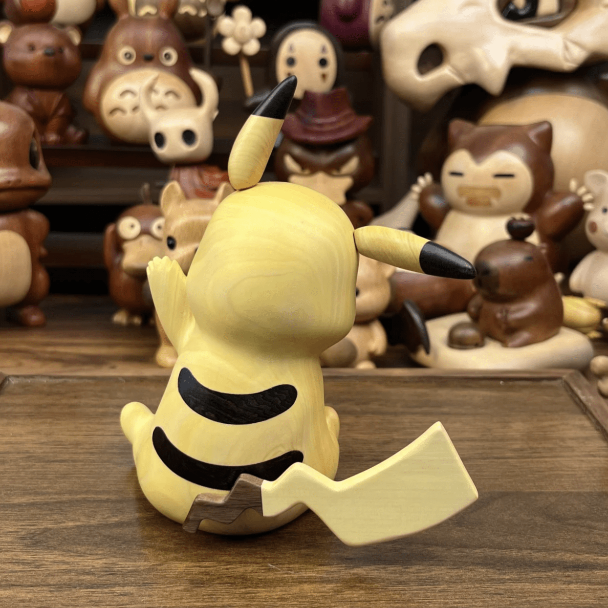 Wooden Pikachu Figurine - itswaii