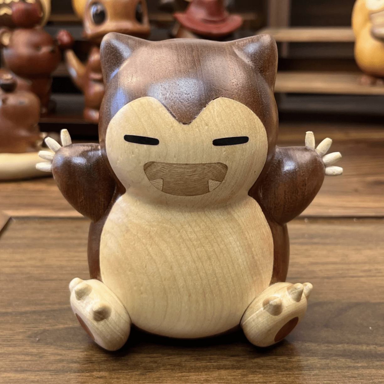 Wooden Snorlax Figurine - itswaii