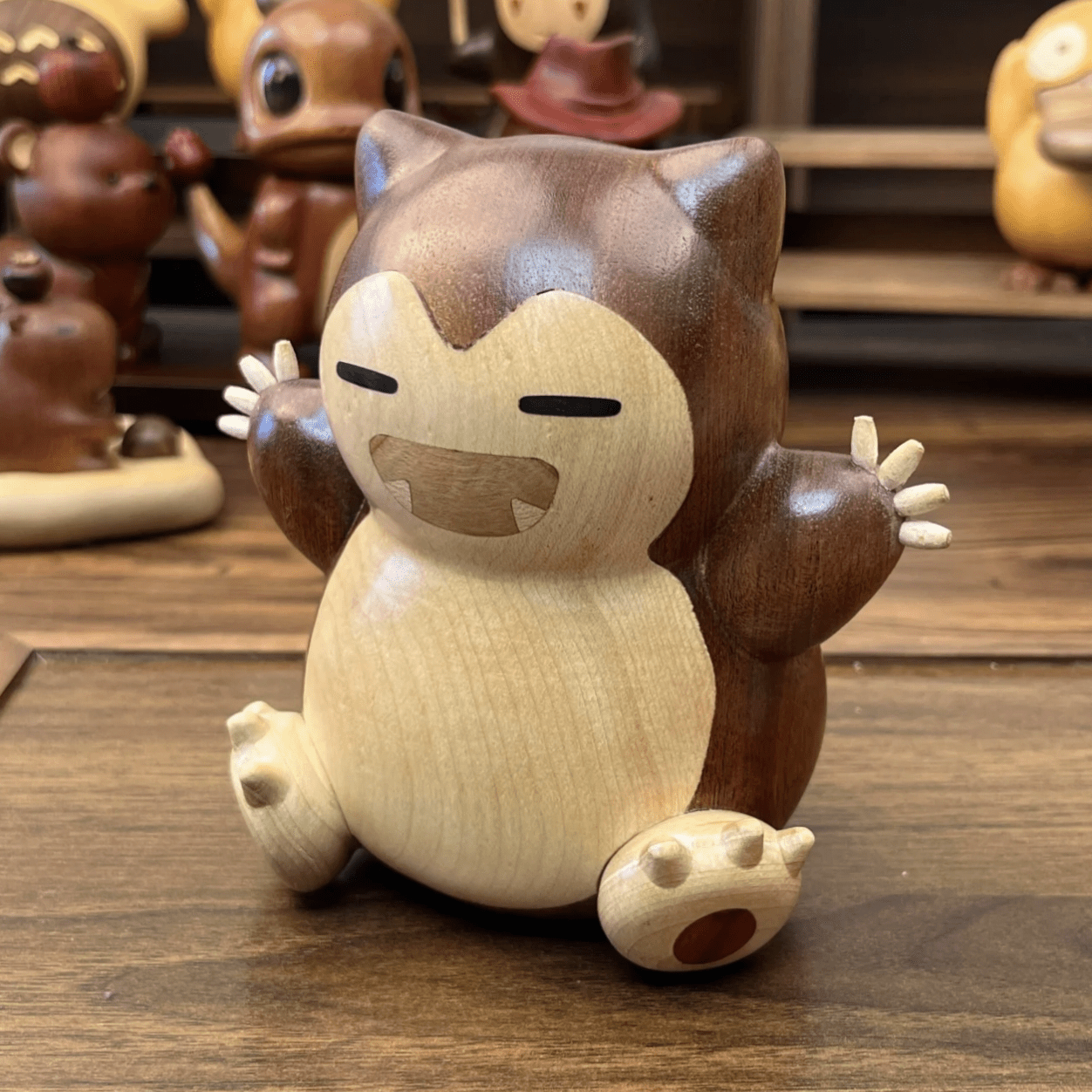 Wooden Snorlax Figurine - itswaii