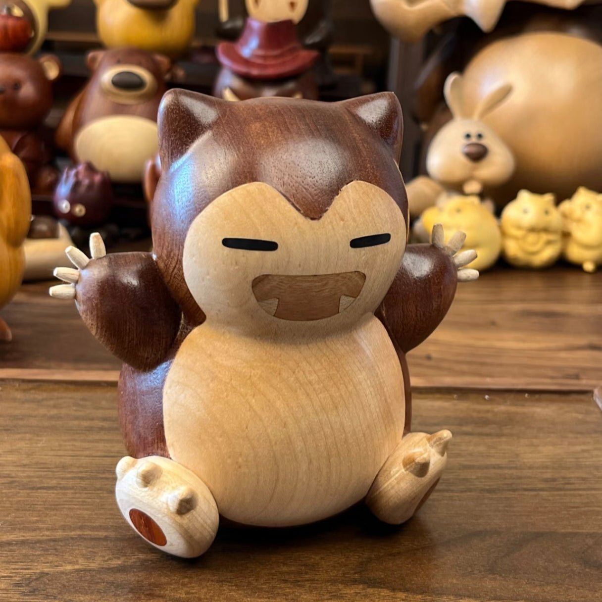 Wooden Snorlax Figurine - itswaii