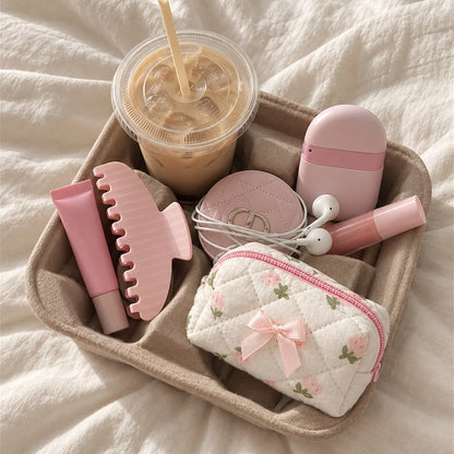 Bow & Bloom Quilted Mini Pouch