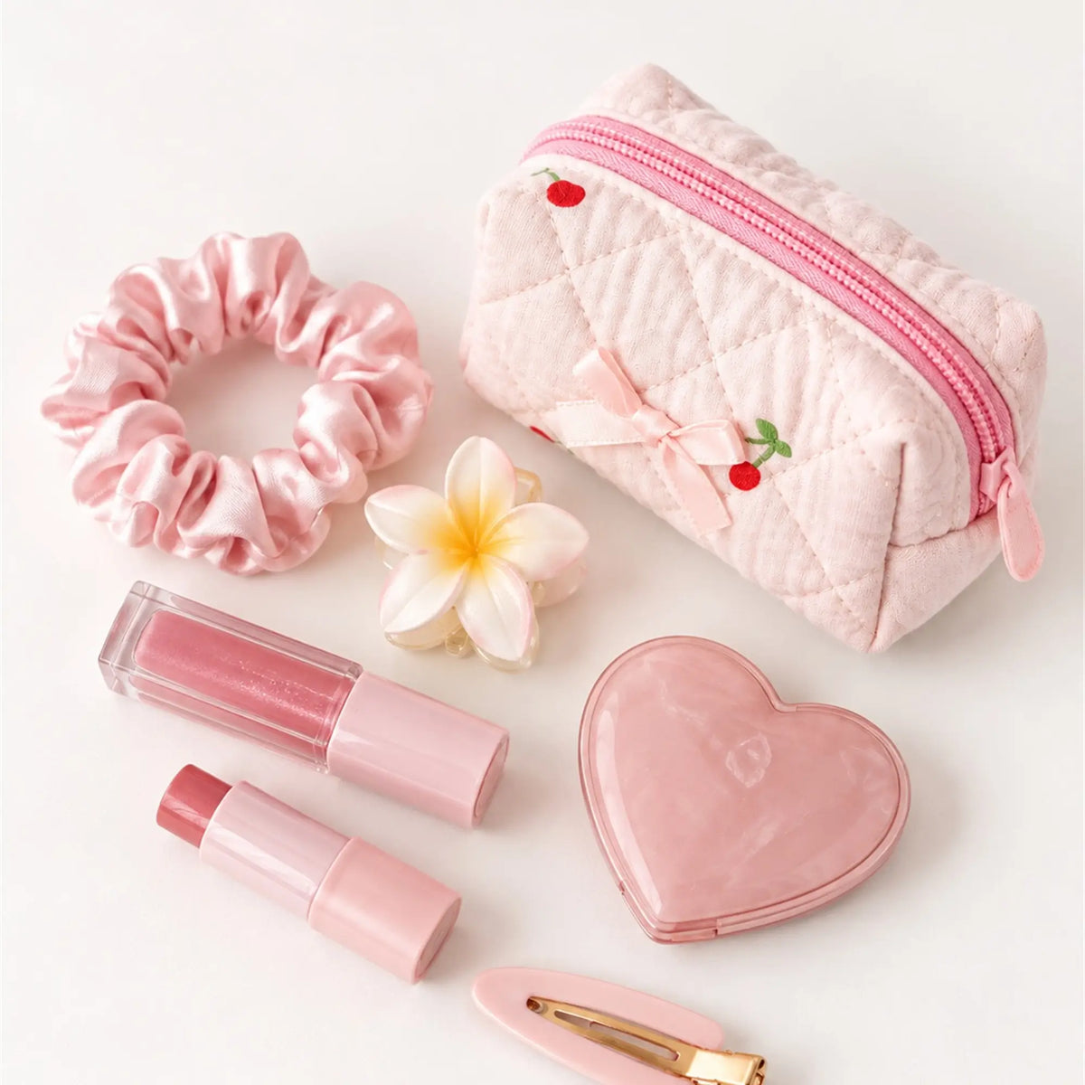 Bow & Bloom Quilted Mini Pouch