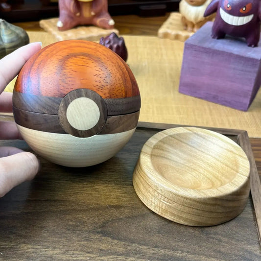 Wooden Pokeball figurine