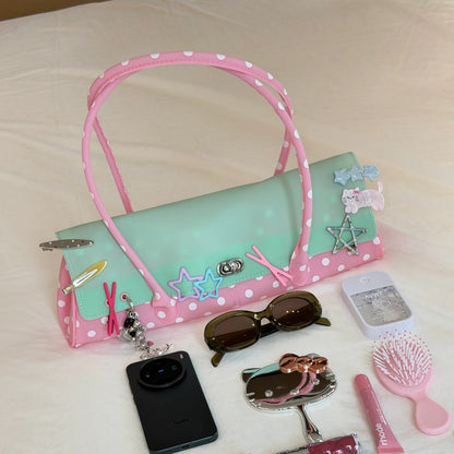 Colorblock Polka Dot Jelly Hobo Bag (DIY Charm Pack Included)