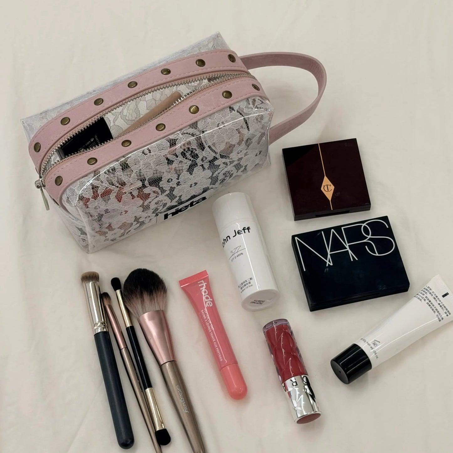 Clear Lace Cosmetic Bag