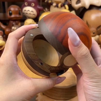 Wooden Pokeball figurine