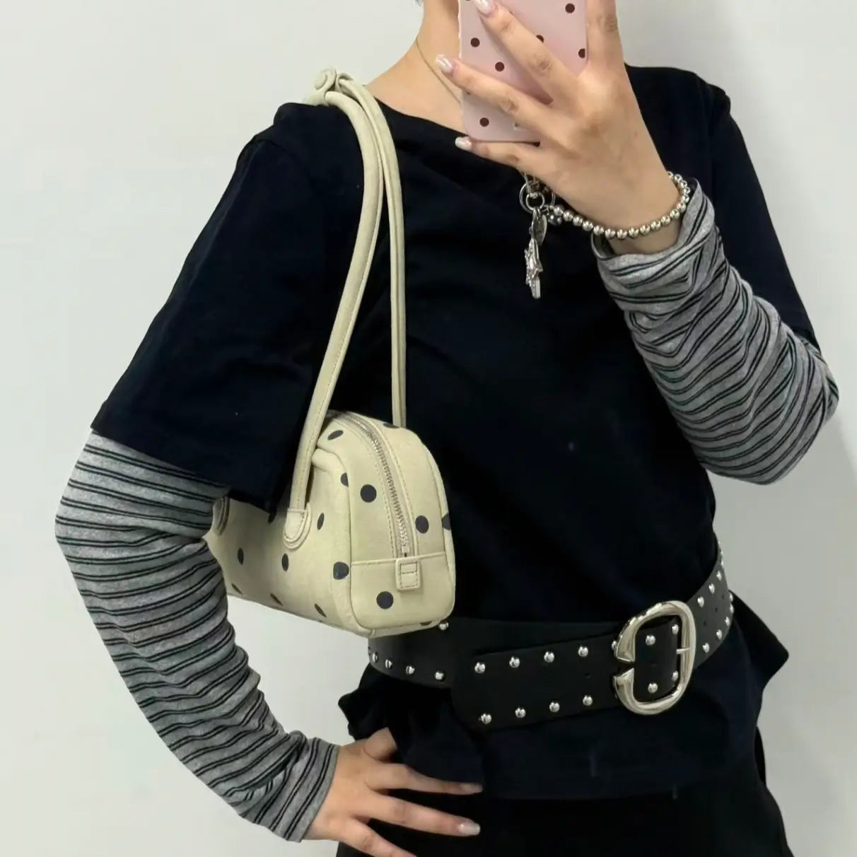 Korean Dot Suede Bag