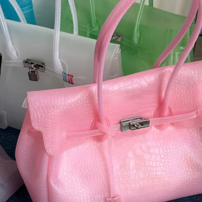 Croc-Embossed Jelly Firkin Bag (DIY Charm Pack Included)