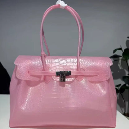 Croc-Embossed Jelly Firkin Bag (DIY Charm Pack Included)