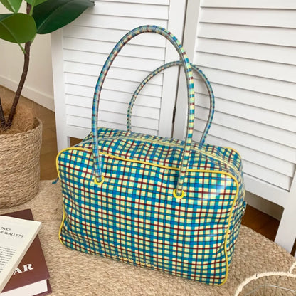 Vintage British Plaid Multiway Tote Bag