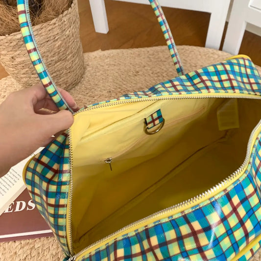 Vintage British Plaid Multiway Tote Bag