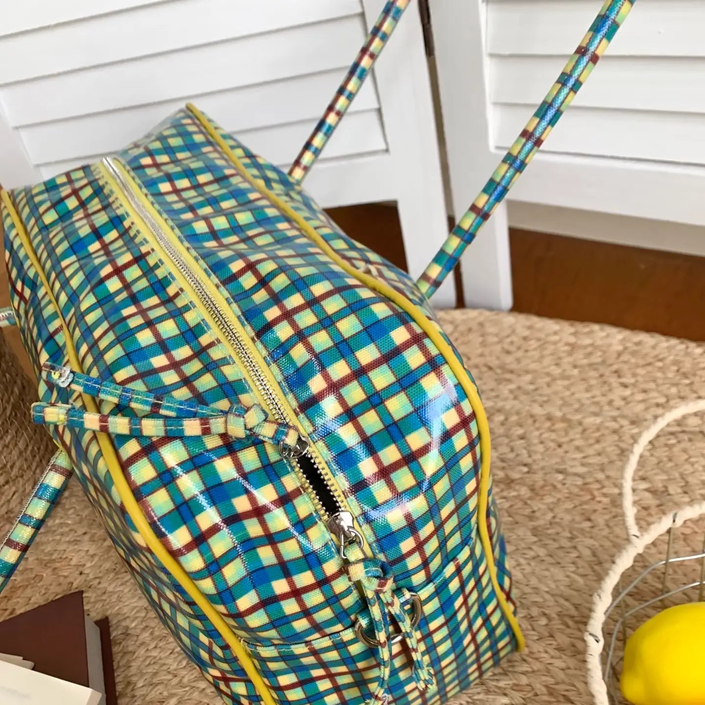 Vintage British Plaid Multiway Tote Bag