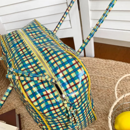 Vintage British Plaid Multiway Tote Bag