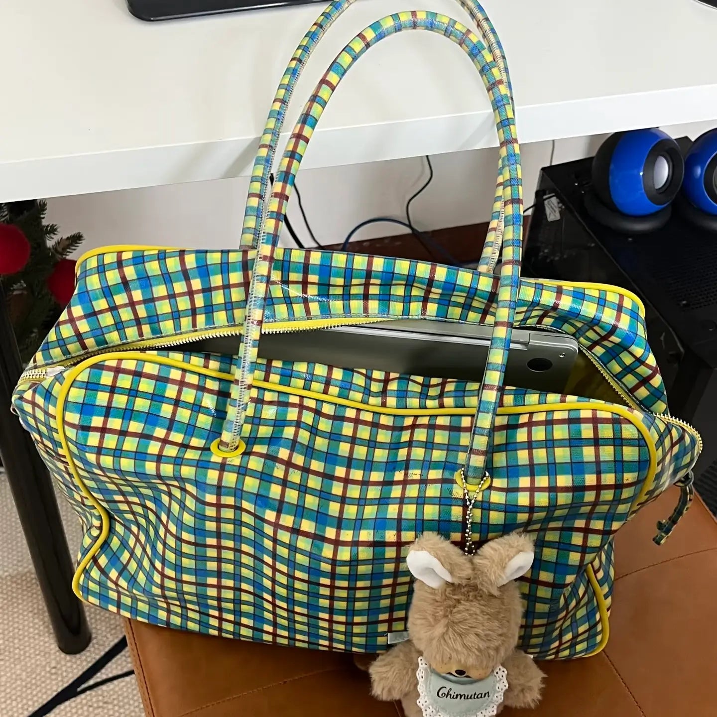 Vintage British Plaid Multiway Tote Bag