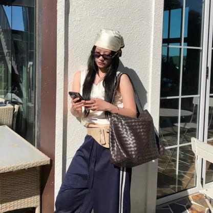Woven Slouchy Hobo Bag