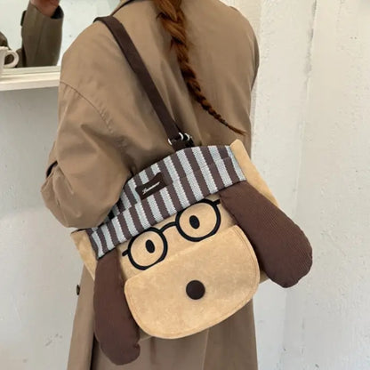 Bookish Pup Suede Tote