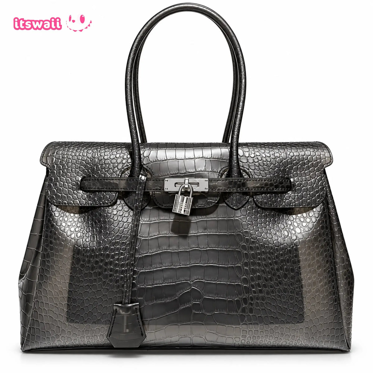 Croc-Embossed Jelly Bag