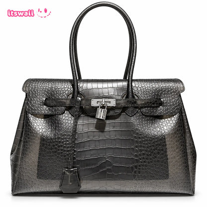 Croc-Embossed Jelly Bag