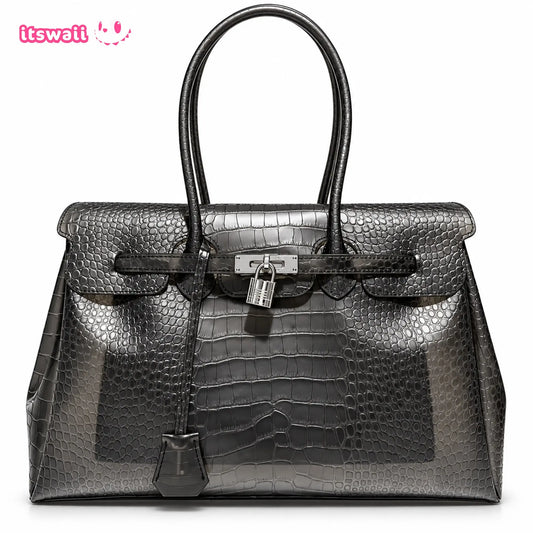 Croc-Embossed Jelly Bag