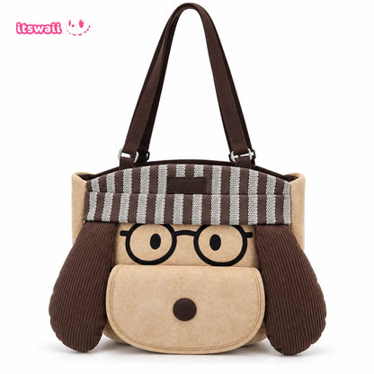 Bookish Pup Suede Tote