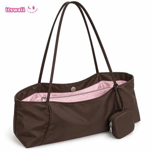 Vintage Colorblock Nylon Hobo Bag