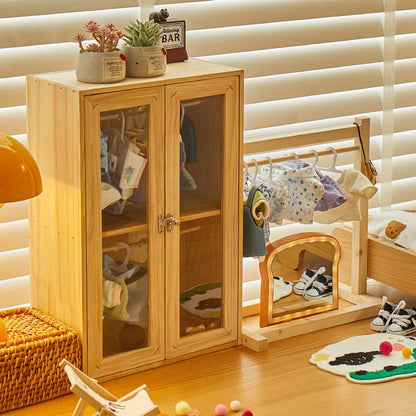 Doll Clothes Wooden Wardrobe - itswaii