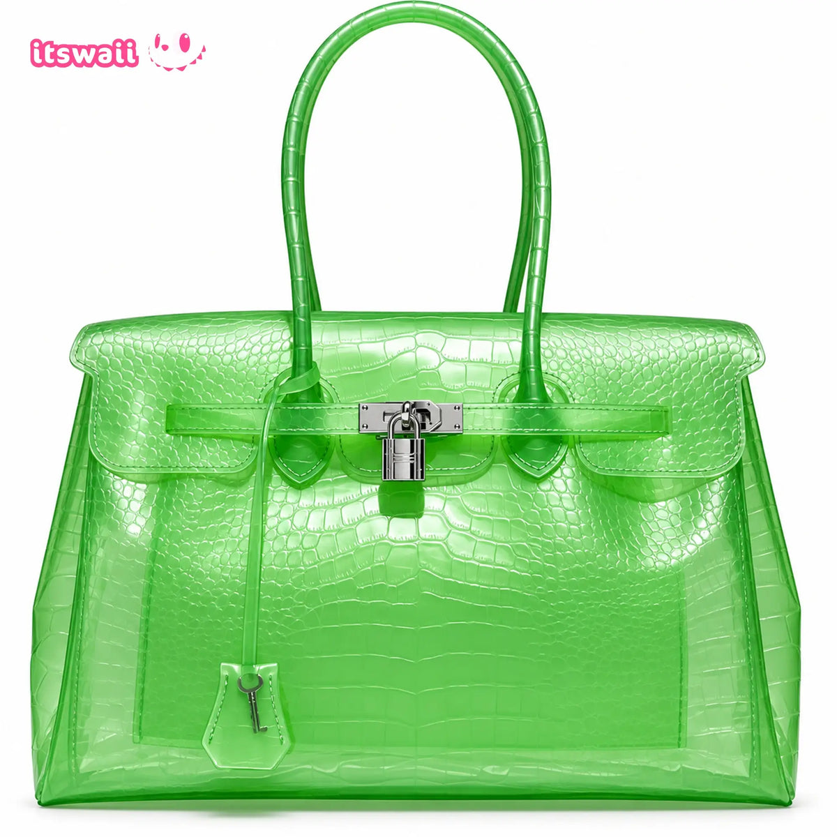 Croc-Embossed Jelly Bag