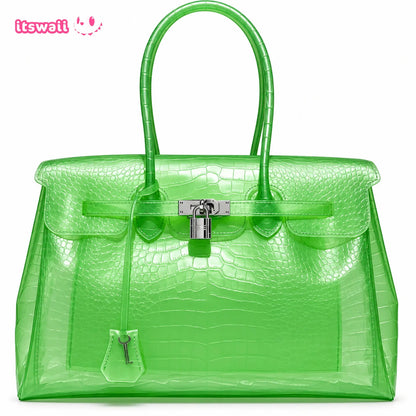 Croc-Embossed Jelly Bag