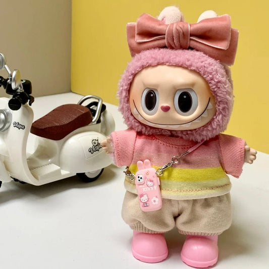 Macaroon Striped Overalls Set - itswaii