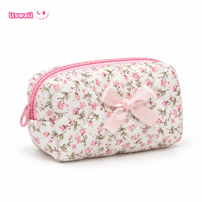 Bow & Bloom Quilted Mini Pouch