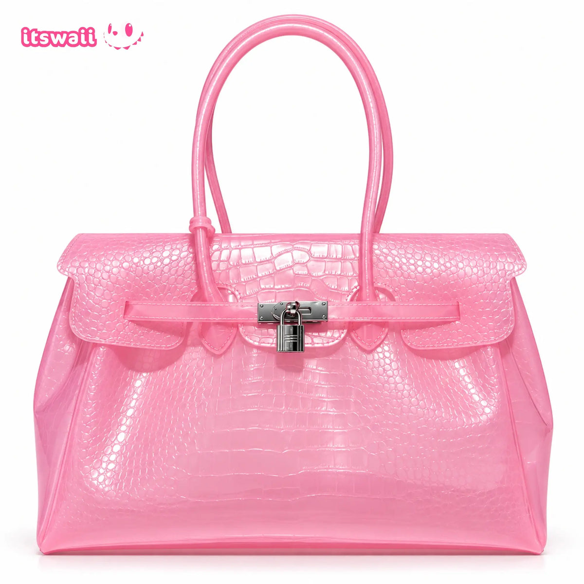 Croc-Embossed Jelly Bag