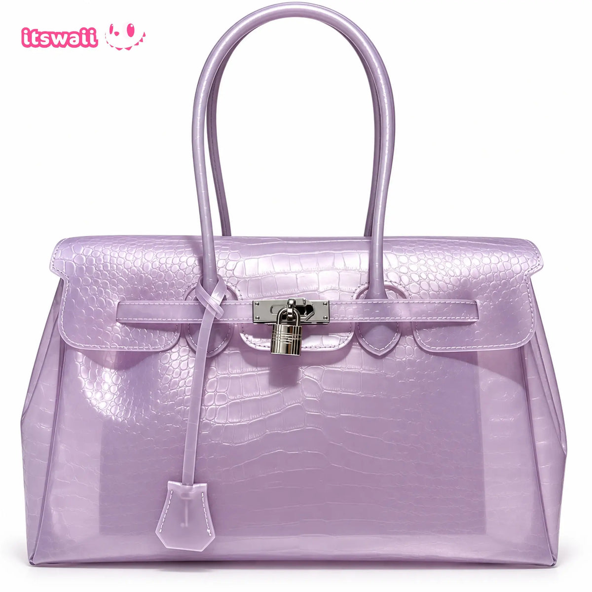 Croc-Embossed Jelly Bag