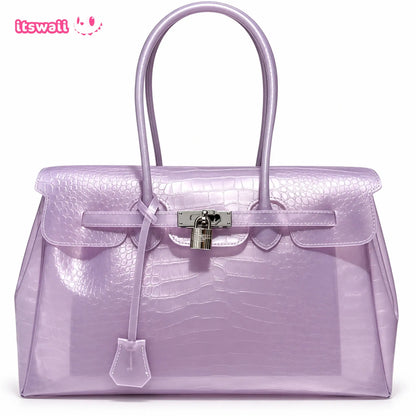Croc-Embossed Jelly Bag