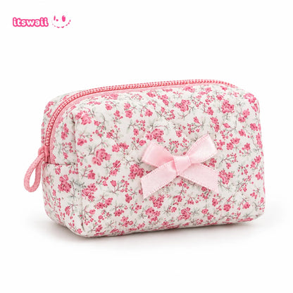 Bow & Bloom Quilted Mini Pouch