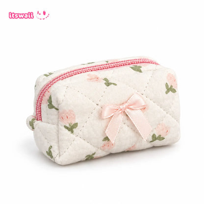 Bow & Bloom Quilted Mini Pouch