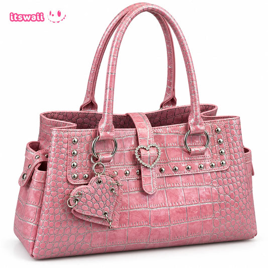 Vintage Pink Croc Tote Bag