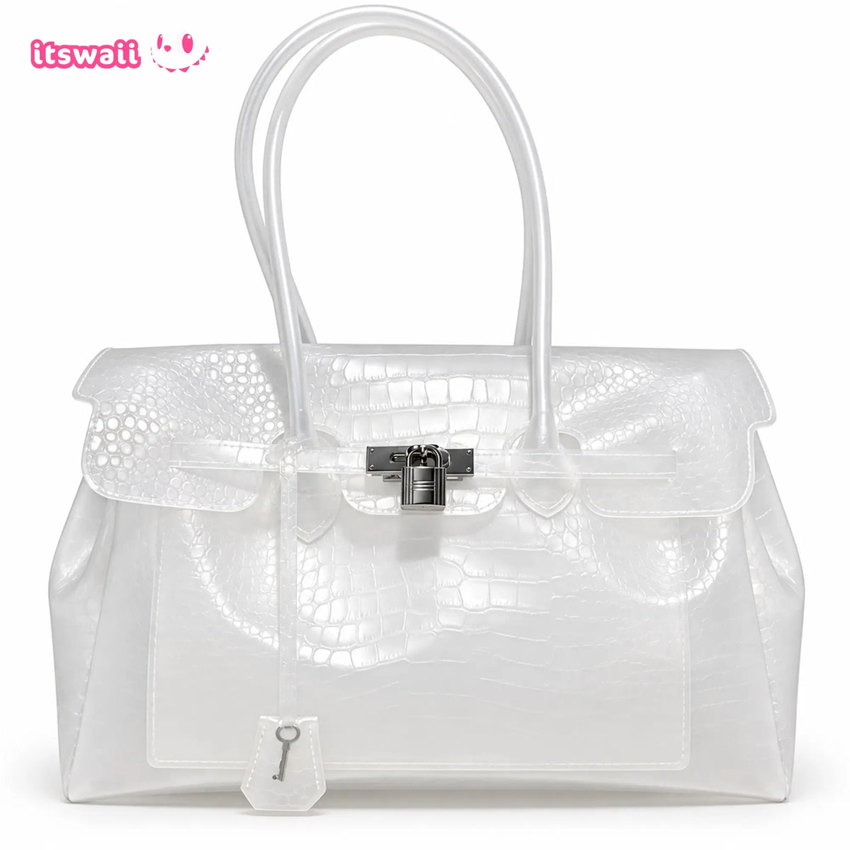 Croc-Embossed Jelly Bag