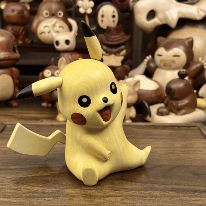 Wooden Pikachu Figurine - itswaii